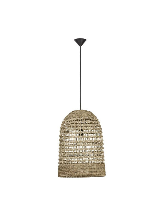 GRIFFIN Dried Water Hyacinth Black Fabric Wire & Base LED E27 1x12 Watt 230 Volt IP20 Bulb Excluded D: 42 H1: 58 H2: 205 cm Adjustable height