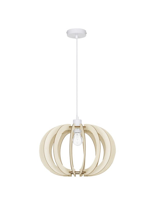 OTTOLINE White Metal Natural Wood LED E27 1x12 Watt 230 Volt IP20 Bulb Excluded D: 40 H1: 26 H2: 126 cm Adjustable height