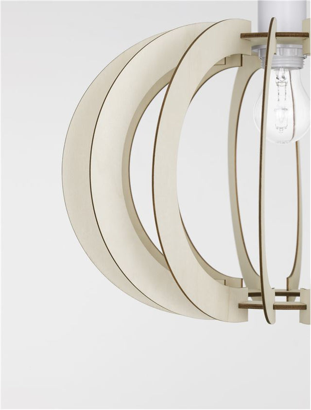 OTTOLINE White Metal Natural Wood LED E27 1x12 Watt 230 Volt IP20 Bulb Excluded D: 40 H1: 26 H2: 126 cm Adjustable height