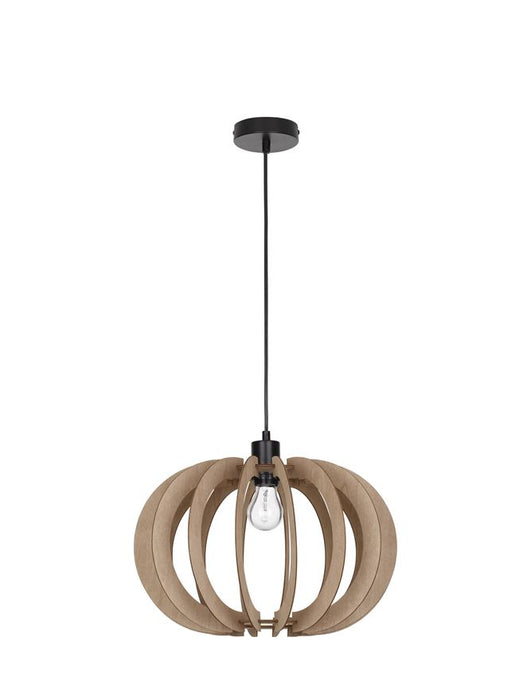 OTTOLINE White Metal Brown Wood LED E27 1x12 Watt 230 Volt IP20 Bulb Excluded D: 40 H1: 26 H2: 126 cm Adjustable height