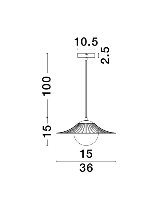 FLY Matt White Metal & Opal Glass LED E27 1x12 Watt 230 Volt IP20 Bulb Excluded D: 36 H: 115 cm Adjustable height