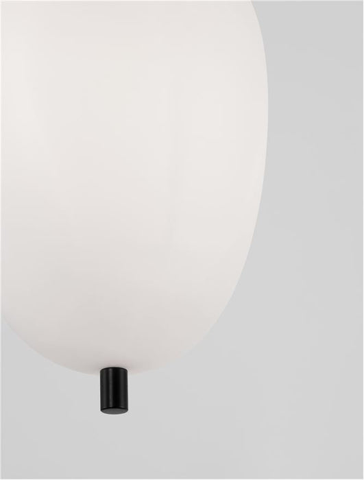 LATO Black Metal & Opal Glass Black Fabric Wire LED E14 1x5 Watt 230 Volt IP20 Bulb Excluded D: 15.8 H: 120 cm Adjustable height