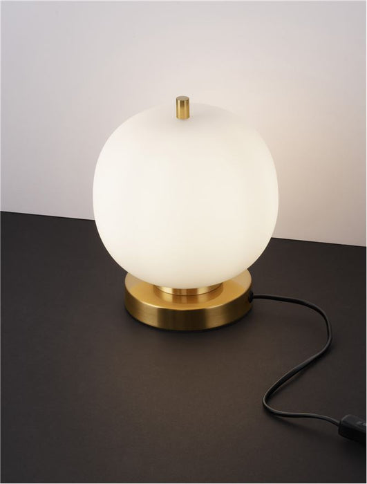 LATO Brass Gold Metal & Opal Glass LED E14 1x5 Watt 230 Volt IP20 Bulb Excluded Cable Length: 160 cm D: 18.5 H: 22.5 cm