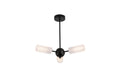 Cosmic 3Lt Semi-flush Black Metal with Textured Acrylic