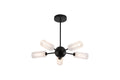Cosmic 5Lt Semi-flush Black Metal with Textured Acrylic