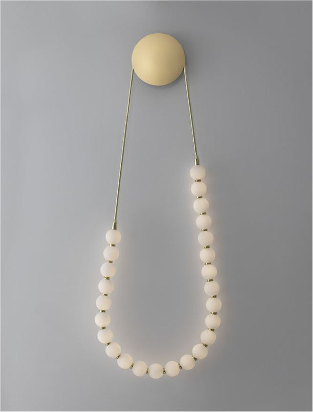 PERLA Triac Dimmable Gold Metal & Opal Glass LED 56 Watt 230 Volt 4734Lm 3000K IP20 L: 50 W: 5.3 H: 132 cm
