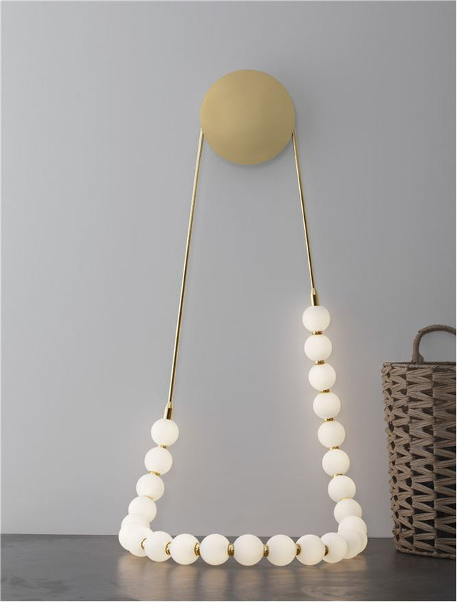 PERLA Triac Dimmable Gold Metal & Opal Glass LED 56 Watt 230 Volt 4734Lm 3000K IP20 L: 50 W: 5.3 H: 132 cm