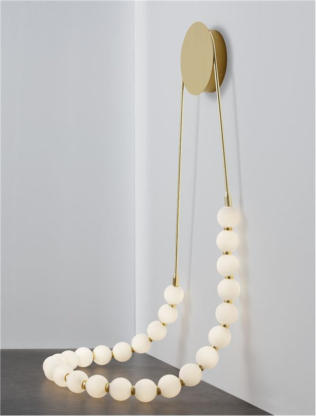 PERLA Triac Dimmable Gold Metal & Opal Glass LED 56 Watt 230 Volt 4734Lm 3000K IP20 L: 50 W: 5.3 H: 132 cm