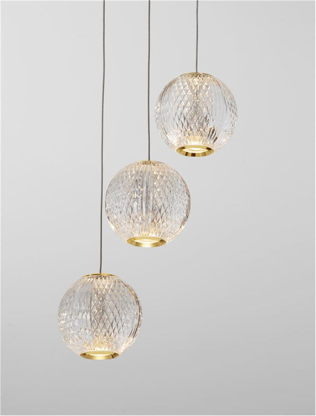 BRILLANTE Triac Dimmable Gold Aluminium & Acrylic LED 16 Watt 230 Volt 665Lm 3200K IP20 D: 22 H: 120 cm Adjustable Height