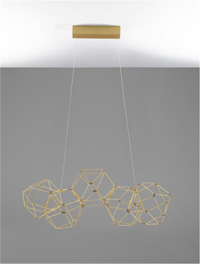 NEBULA Gold Copper LED 25 Watt 230 Volt 2049Lm 3000K IP20 Led Chip: 60 Pcs L: 84 W: 22 H: 110 cm Adjustable Height