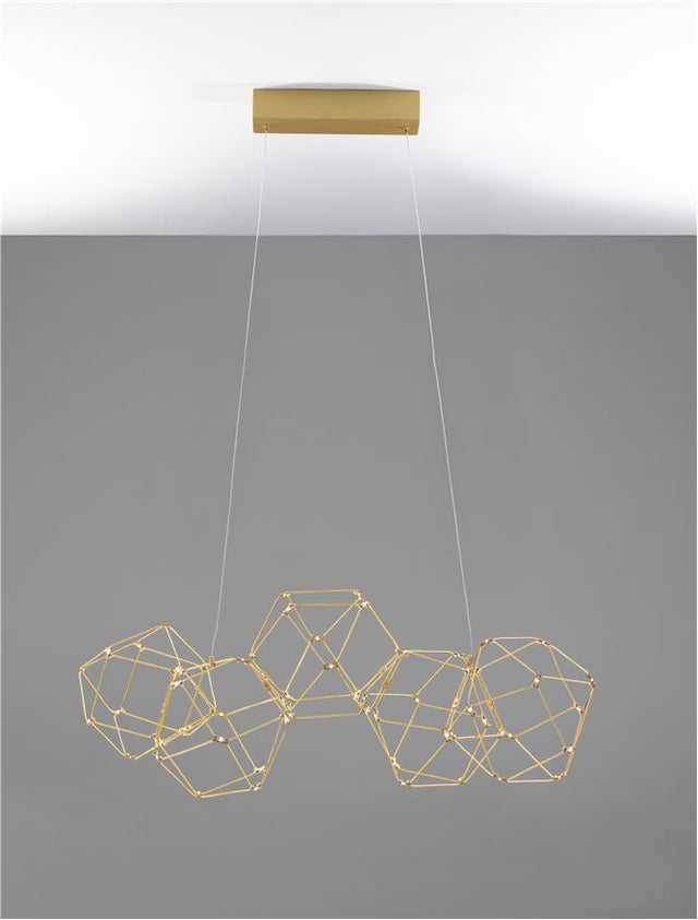 NEBULA Gold Copper LED 25 Watt 230 Volt 2049Lm 3000K IP20 Led Chip: 60 Pcs L: 84 W: 22 H: 110 cm Adjustable Height