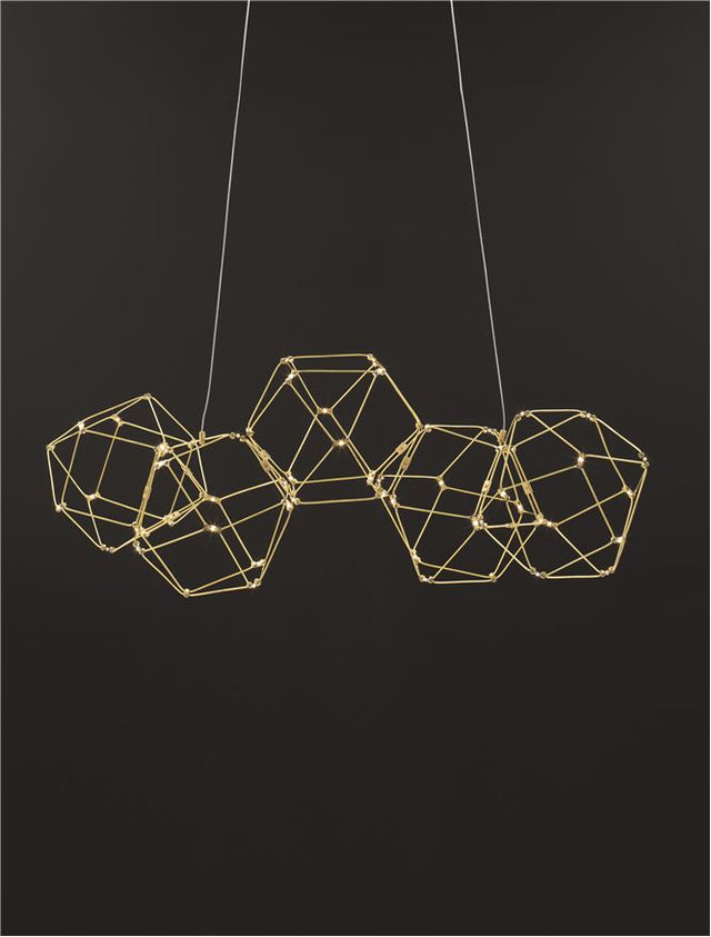 NEBULA Gold Copper LED 25 Watt 230 Volt 2049Lm 3000K IP20 Led Chip: 60 Pcs L: 84 W: 22 H: 110 cm Adjustable Height
