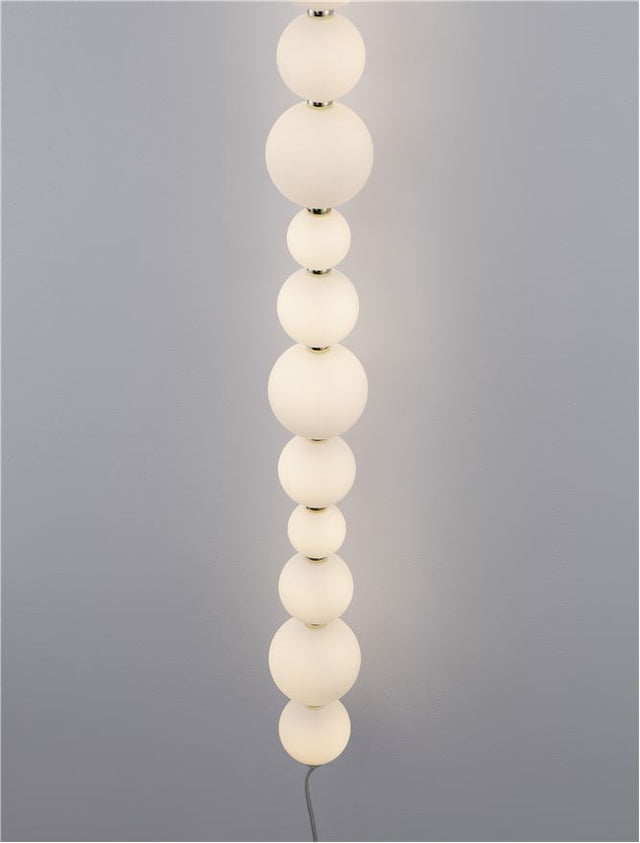 PERLA Triac Dimmable Gold Metal & Opal Glass LED 42 Watt 230 Volt 3958Lm 3000K IP20 Cable Length: 310 cm D: 10 W: 9 H: 105 cm