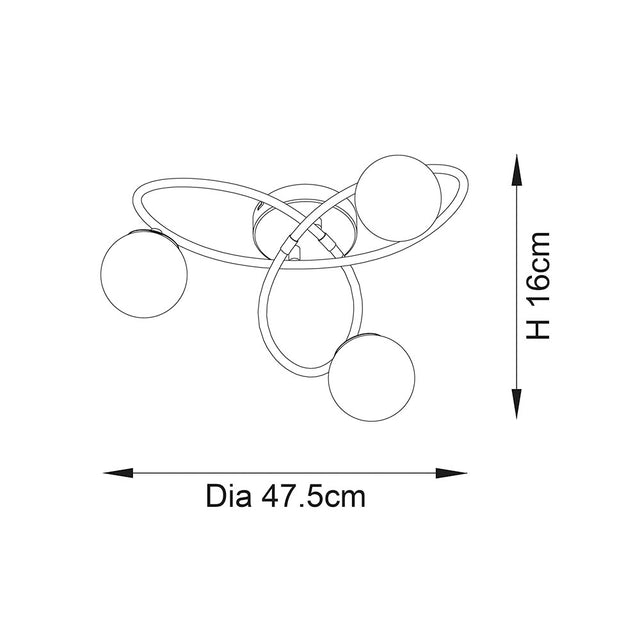 Maye 3 Light Semi Flush