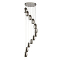 Cyclone 12Lt Multi-Drop Pendant- Chrome Metal & Smoked Glass