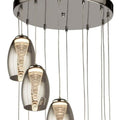 Cyclone 12Lt Multi-Drop Pendant- Chrome Metal & Smoked Glass