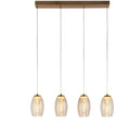 Cyclone 4Lt Bar Pendant - Bronze Metal & Champagne Glass