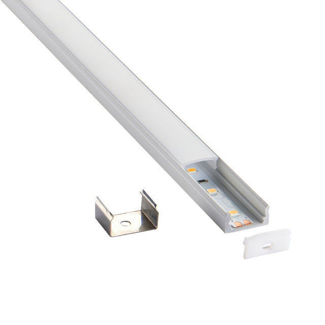 RigelSLIM Surface 2m Aluminium Profile/Matt White