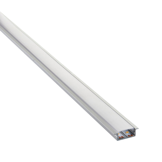 RigelSLIM Recessed Wide 2m Aluminium Profile/Extrusion Silver