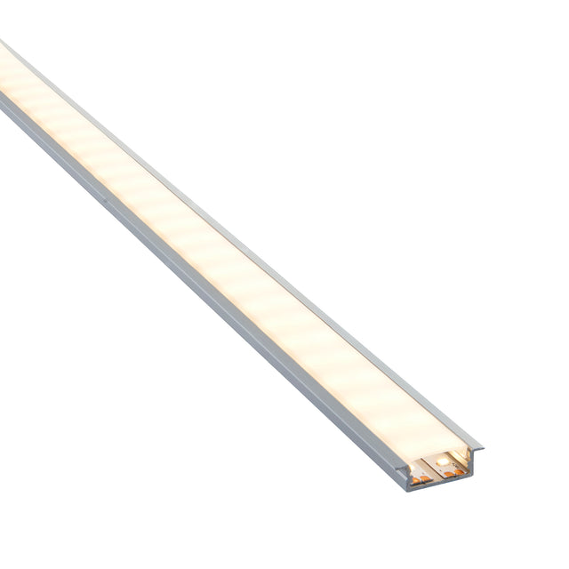 RigelSLIM Recessed Wide 2m Aluminium Profile/Extrusion Silver