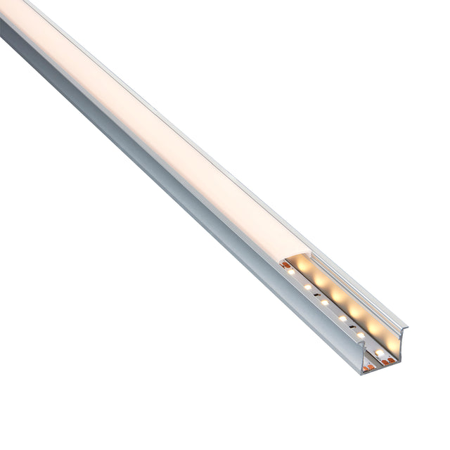 Rigel Recessed Wide 2m Aluminium Profile/Extrusion Silver