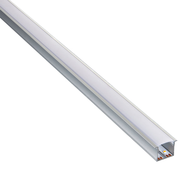 Rigel Recessed Wide 2m Aluminium Profile/Extrusion Silver