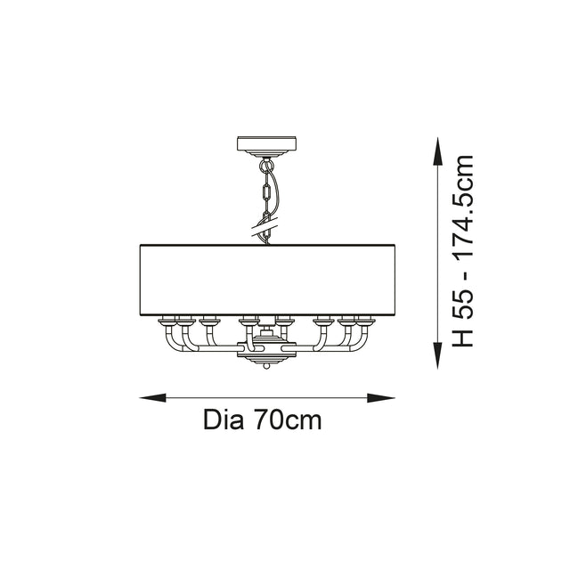 Highclere 8lt pendant
