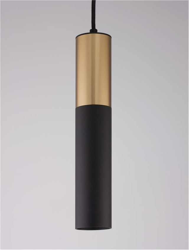 PONGO Sandy Black & Gold Aluminium LED GU10 1x10 Watt 230 Volt IP20 Bulb Excluded D: 5.6 H1: 30 H2: 180 cm