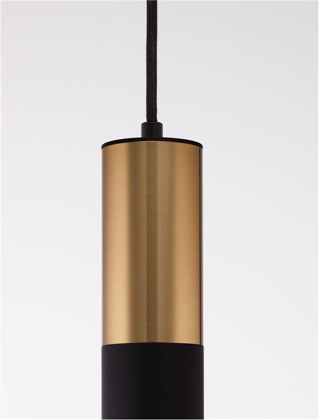 PONGO Sandy Black & Gold Aluminium LED GU10 1x10 Watt 230 Volt IP20 Bulb Excluded D: 5.6 H1: 30 H2: 180 cm
