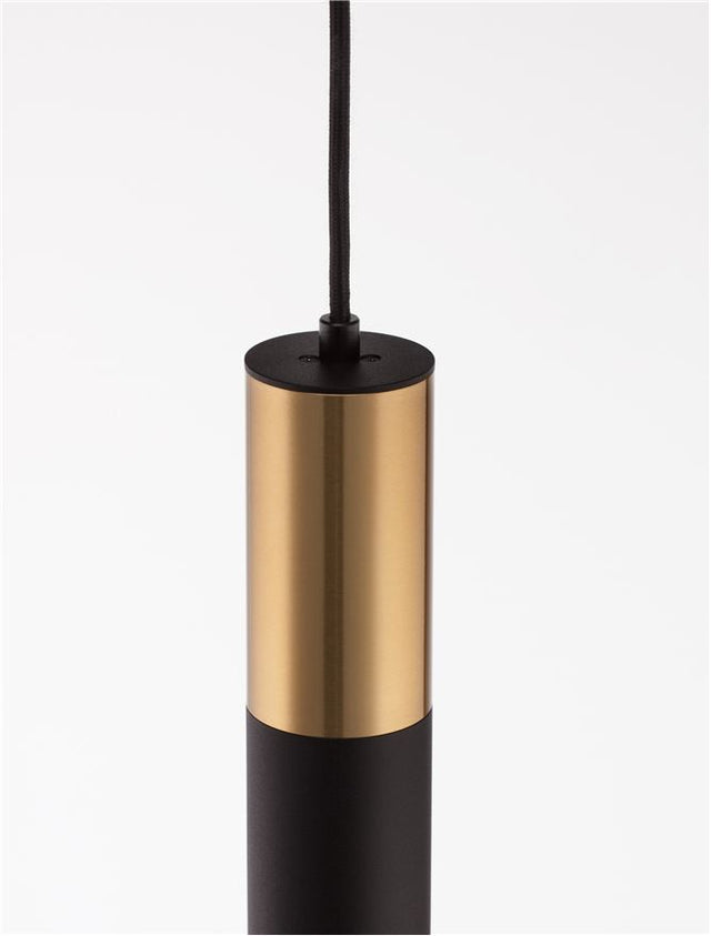 PONGO Sandy Black & Gold Aluminium LED GU10 1x10 Watt 230 Volt IP20 Bulb Excluded D: 5.6 H1: 30 H2: 180 cm