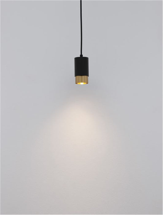 PONGO Sandy Black & Gold Aluminium LED GU10 1x10 Watt 230 Volt IP20 Bulb Excluded D: 5.9 H1: 10.8 H2: 160.8 cm