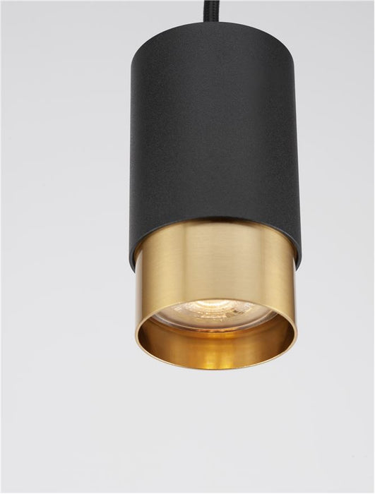 PONGO Sandy Black & Gold Aluminium LED GU10 1x10 Watt 230 Volt IP20 Bulb Excluded D: 5.9 H1: 10.8 H2: 160.8 cm