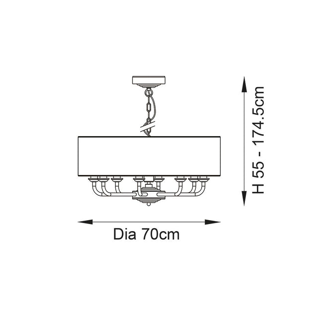 Highclere 8lt pendant