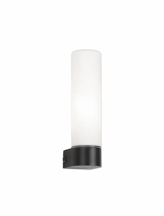 CORB Sandy Black Aluminium & Opal Glass LED E14 1x5 Watt 230 Volt IP44 Bulb Excluded L: 5 W: 7.5 H: 21.5 cm