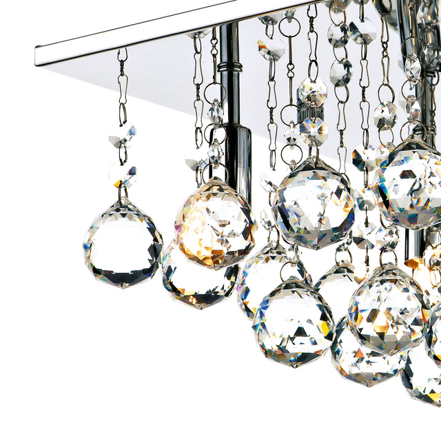 Abacus 4 Light Flush Polished Chrome Crystal