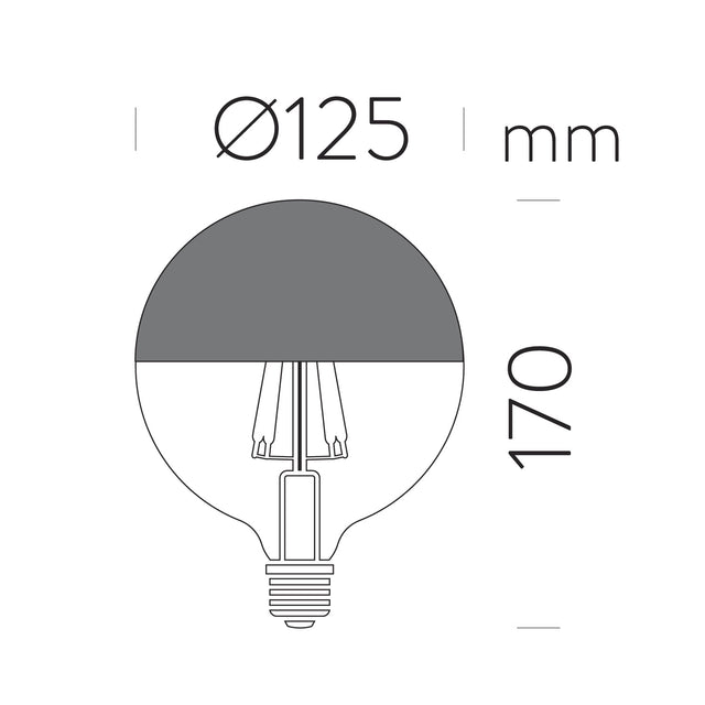 Deco Globe Bulb Black LED E27 6W 360º 2700K 750lm CRI80