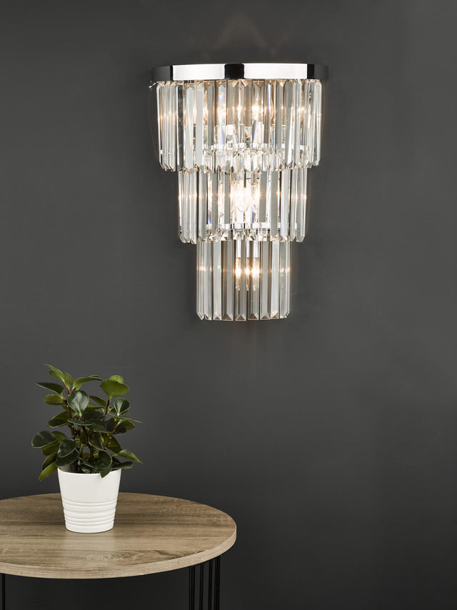 Angel 6 Light Wall Light Polished Chrome Crystal