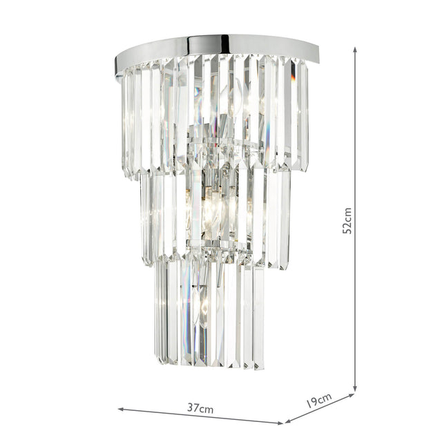 Angel 6 Light Wall Light Polished Chrome Crystal