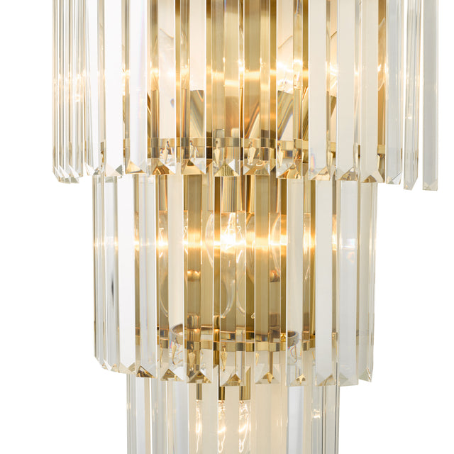 Angel 6 Light Wall Light Crystal and Antique Gold