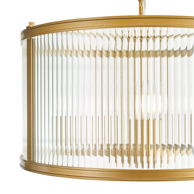 Bianka 3 Light Pendant Bronze and Ribbed Glass