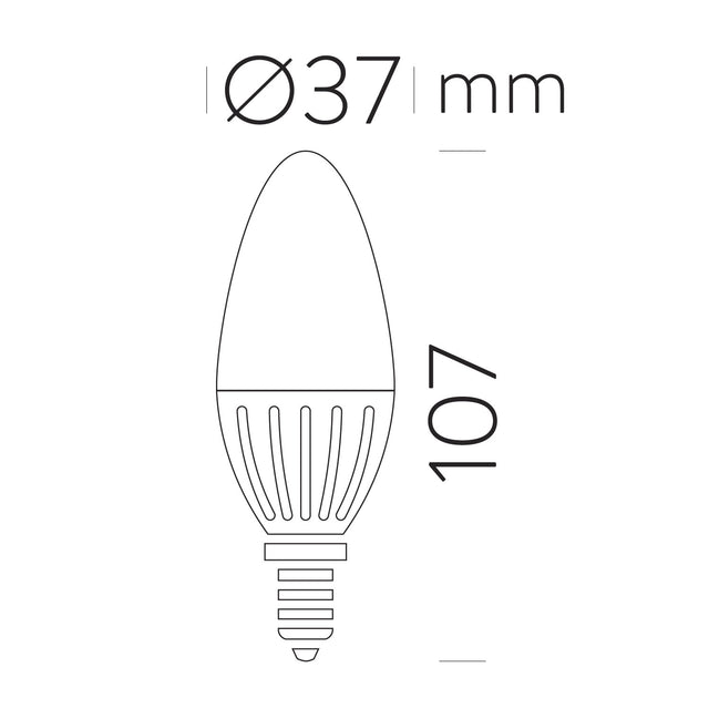 Candle Bulb LED E14 9W 180º 4000K 1100lm CRI80