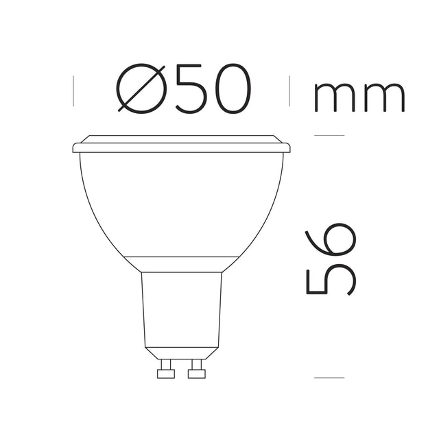 Bulb LED GU10 7W 12º 3000K 600lm CRI80 Dimmable intensity