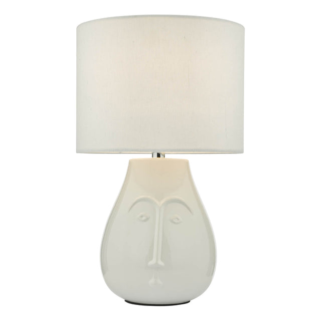 Boris Table Lamp White Ceramic With Shade