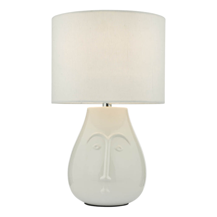 Boris Table Lamp White Ceramic With Shade