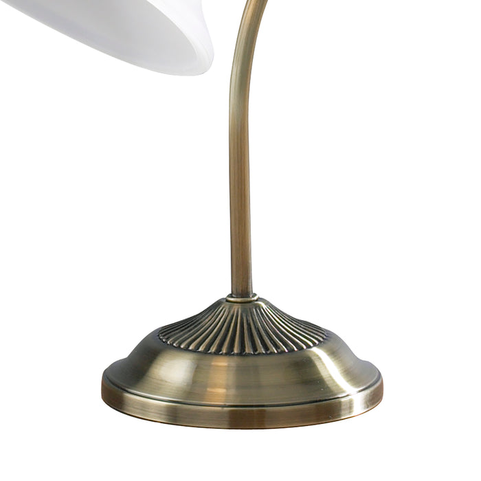 Boston Table Lamp Antique Brass Opaque Glass