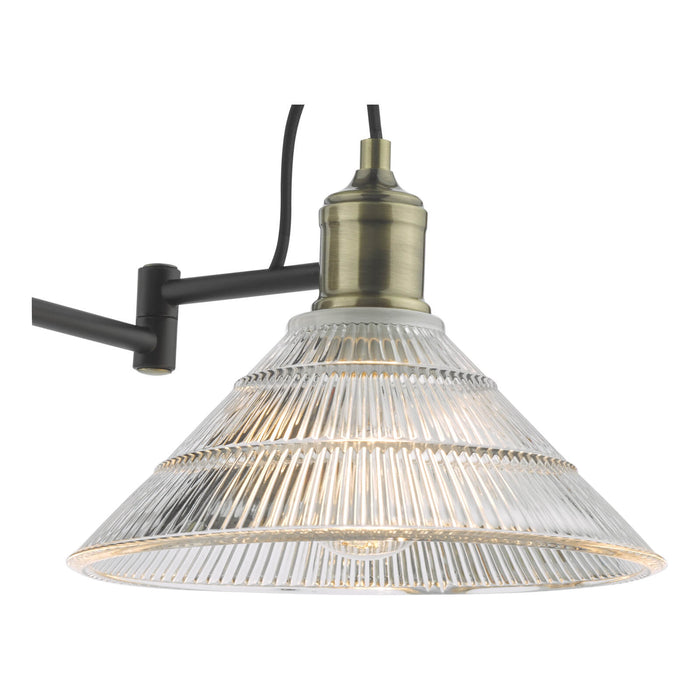 Boyd Wall Light Antique Brass and Ribbed Glass