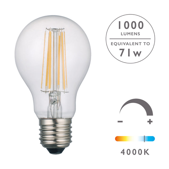 E27 LED DIMM GLS LAMP 8W 1000LM 4000K CLEAR