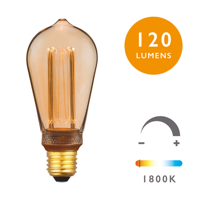 E27 LED DIM VINT RUST MICRO FIL LAMP 3.5W 120LM