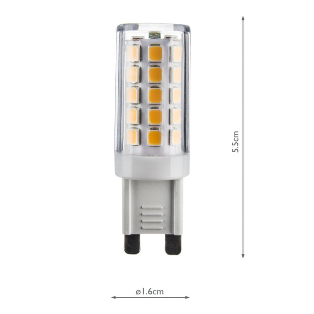 IND G9 LED LAMP 3W 370LM 2700K CLEAR