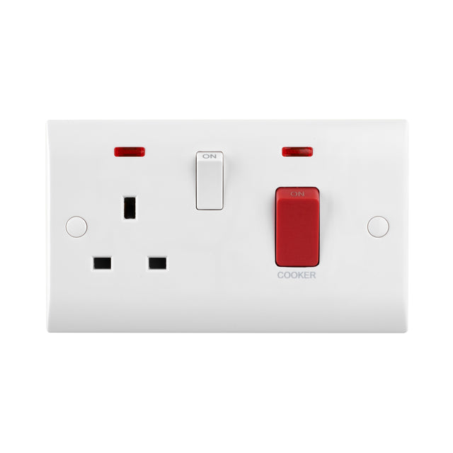 45A DP Cooker Switch with 13A Socket with Neon